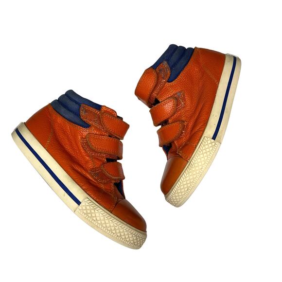 Mini Boden Orange Leather Sneaker 10 - Picture 1 of 4